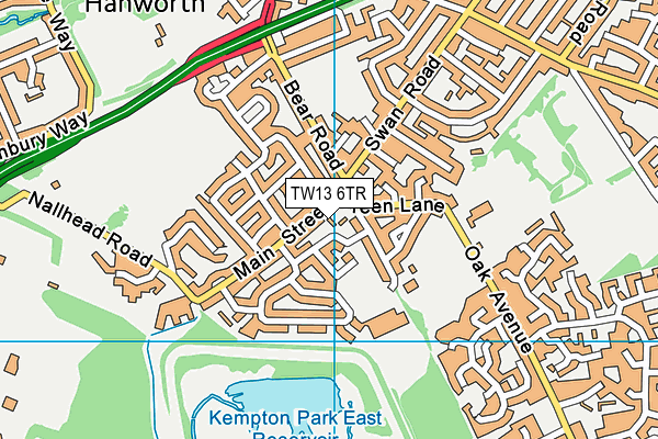 TW13 6TR map - OS VectorMap District (Ordnance Survey)