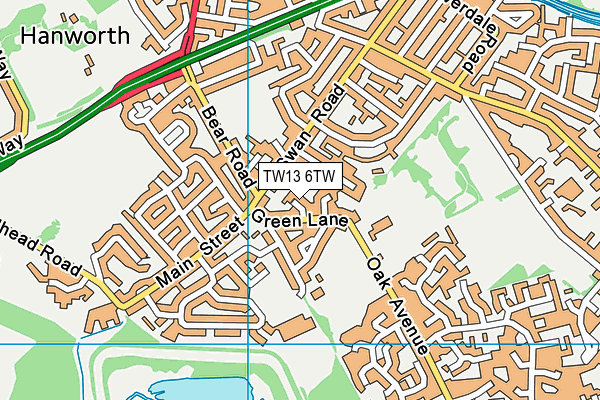 TW13 6TW map - OS VectorMap District (Ordnance Survey)
