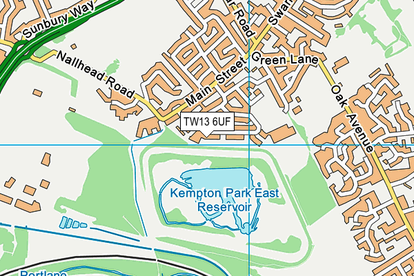 TW13 6UF map - OS VectorMap District (Ordnance Survey)