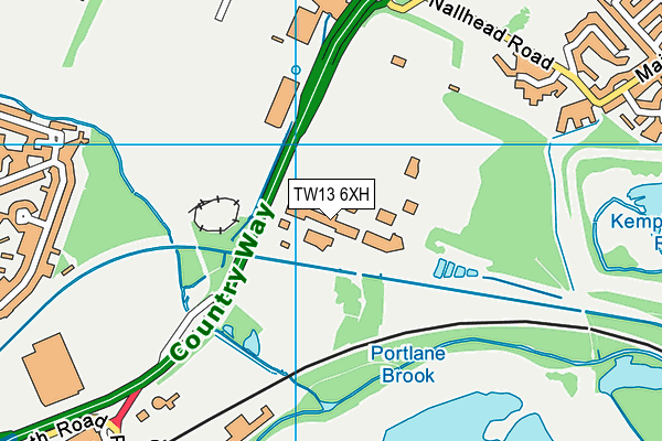TW13 6XH map - OS VectorMap District (Ordnance Survey)