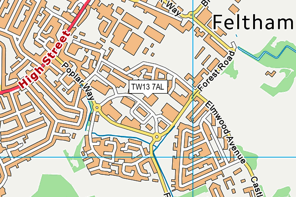 TW13 7AL map - OS VectorMap District (Ordnance Survey)