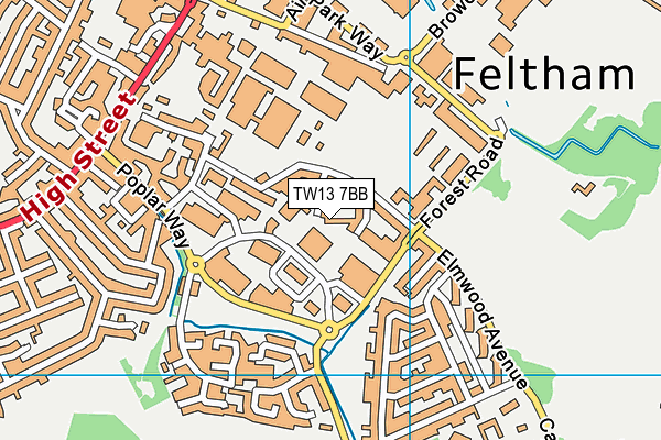 TW13 7BB map - OS VectorMap District (Ordnance Survey)