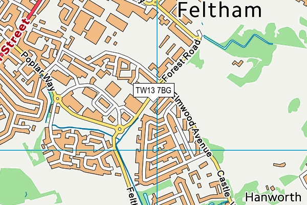 TW13 7BG map - OS VectorMap District (Ordnance Survey)