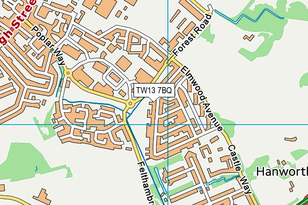 TW13 7BQ map - OS VectorMap District (Ordnance Survey)