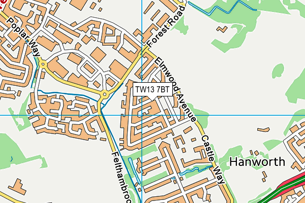 TW13 7BT map - OS VectorMap District (Ordnance Survey)