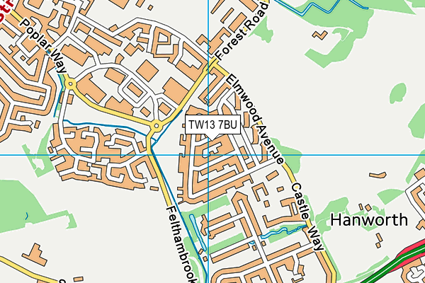 TW13 7BU map - OS VectorMap District (Ordnance Survey)