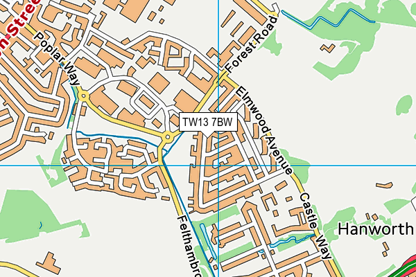 TW13 7BW map - OS VectorMap District (Ordnance Survey)