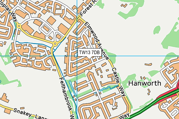 TW13 7DB map - OS VectorMap District (Ordnance Survey)