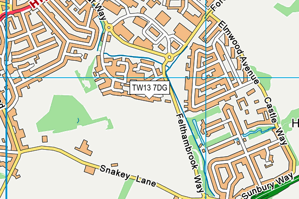 TW13 7DG map - OS VectorMap District (Ordnance Survey)
