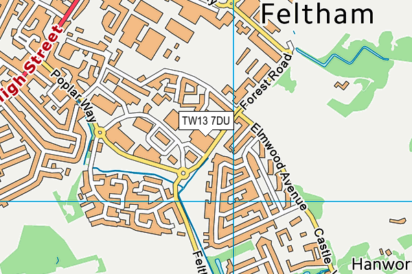 TW13 7DU map - OS VectorMap District (Ordnance Survey)
