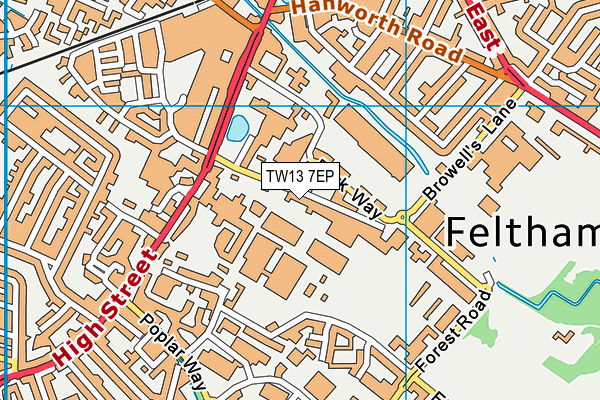 TW13 7EP map - OS VectorMap District (Ordnance Survey)