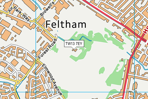 TW13 7EY map - OS VectorMap District (Ordnance Survey)