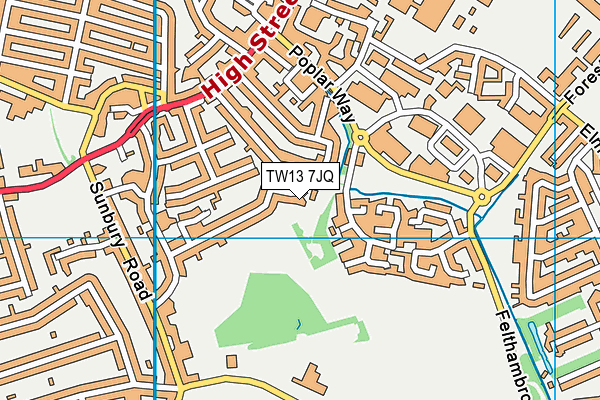 TW13 7JQ map - OS VectorMap District (Ordnance Survey)