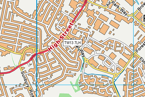 TW13 7LH map - OS VectorMap District (Ordnance Survey)