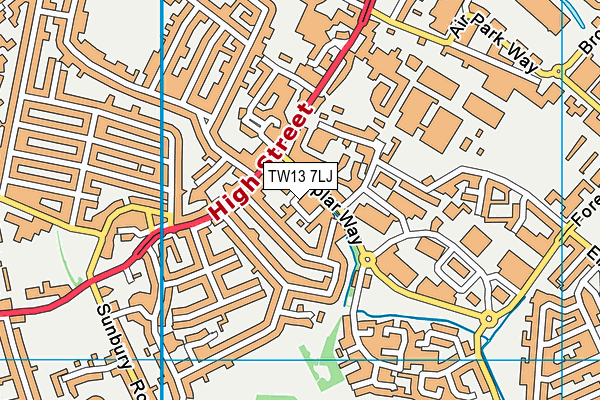 TW13 7LJ map - OS VectorMap District (Ordnance Survey)