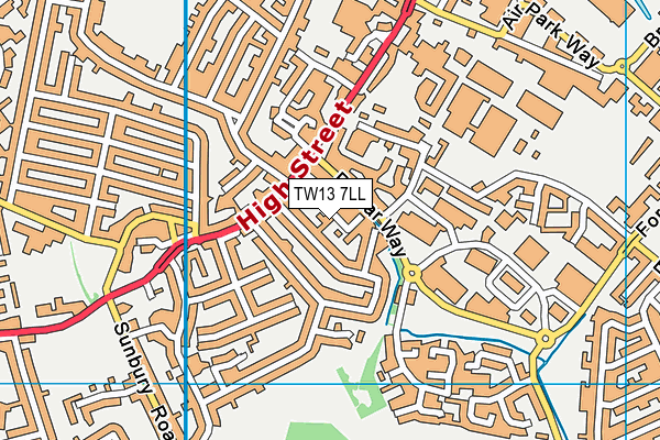 TW13 7LL map - OS VectorMap District (Ordnance Survey)