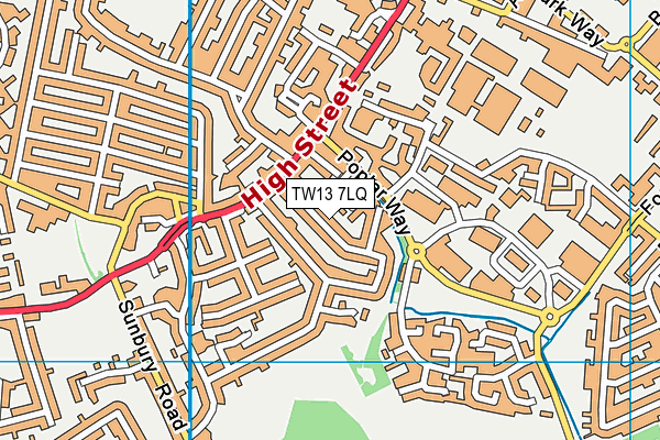 TW13 7LQ map - OS VectorMap District (Ordnance Survey)