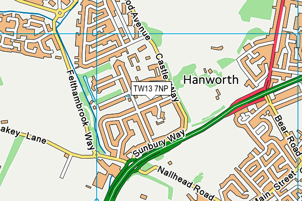 TW13 7NP map - OS VectorMap District (Ordnance Survey)