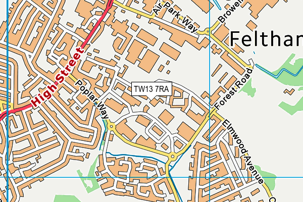TW13 7RA map - OS VectorMap District (Ordnance Survey)