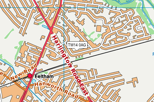 TW14 0AG map - OS VectorMap District (Ordnance Survey)