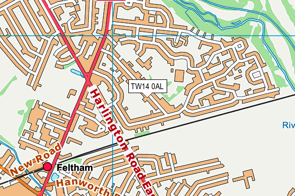 TW14 0AL map - OS VectorMap District (Ordnance Survey)