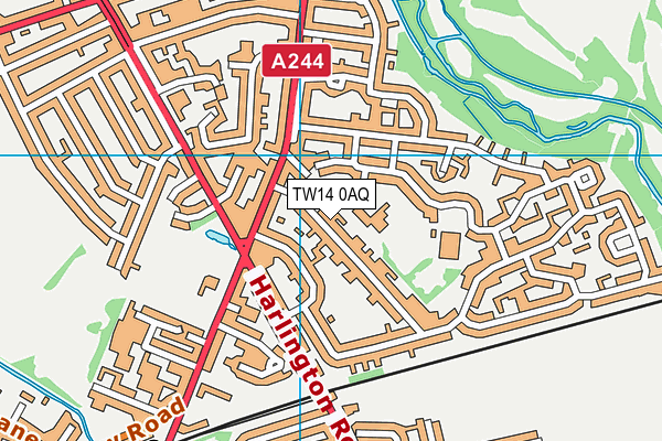 TW14 0AQ map - OS VectorMap District (Ordnance Survey)