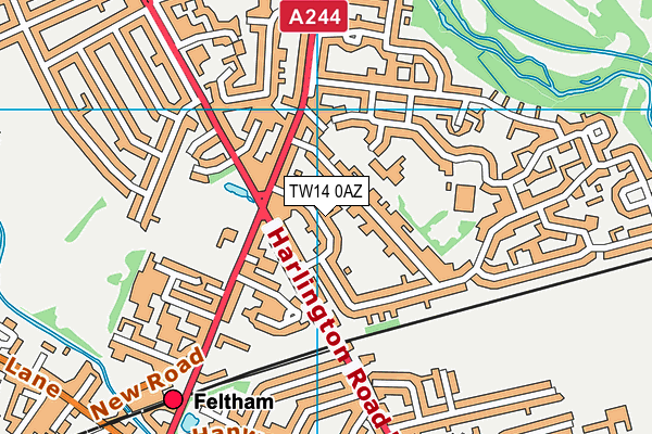 TW14 0AZ map - OS VectorMap District (Ordnance Survey)