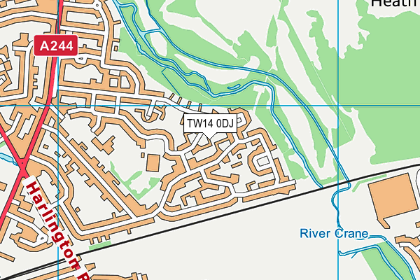 TW14 0DJ map - OS VectorMap District (Ordnance Survey)