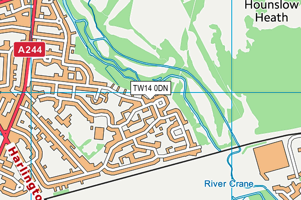 TW14 0DN map - OS VectorMap District (Ordnance Survey)