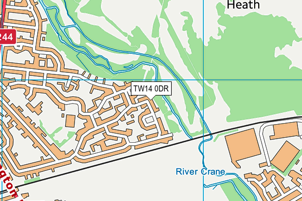 TW14 0DR map - OS VectorMap District (Ordnance Survey)