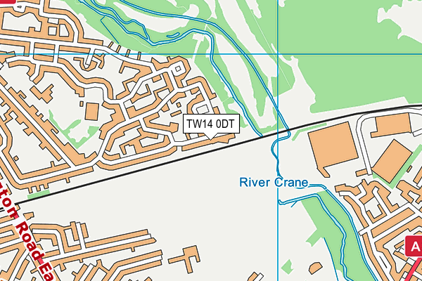TW14 0DT map - OS VectorMap District (Ordnance Survey)