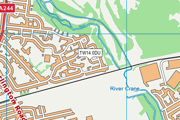 TW14 0DU map - OS VectorMap District (Ordnance Survey)