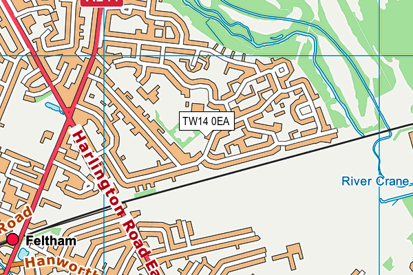 TW14 0EA map - OS VectorMap District (Ordnance Survey)