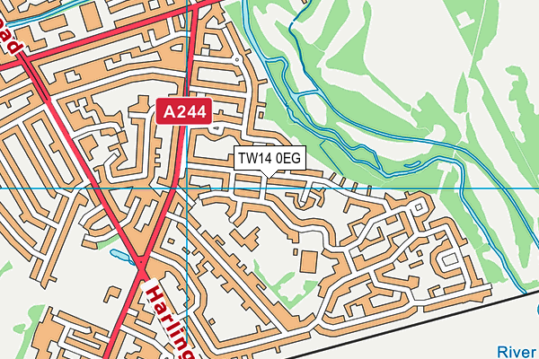 TW14 0EG map - OS VectorMap District (Ordnance Survey)