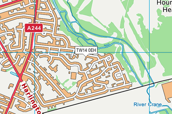 TW14 0EH map - OS VectorMap District (Ordnance Survey)