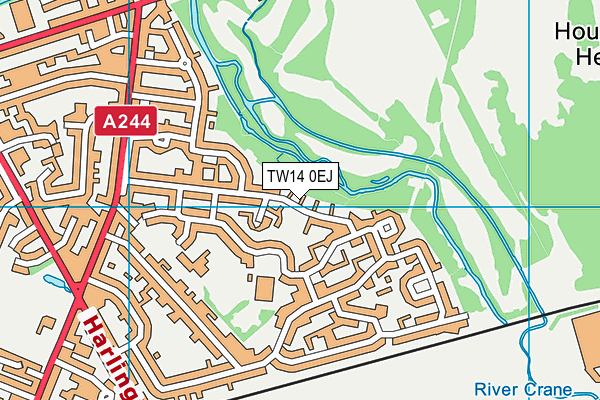 TW14 0EJ map - OS VectorMap District (Ordnance Survey)