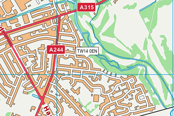 TW14 0EN map - OS VectorMap District (Ordnance Survey)