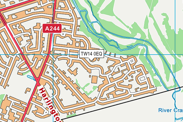 TW14 0EQ map - OS VectorMap District (Ordnance Survey)