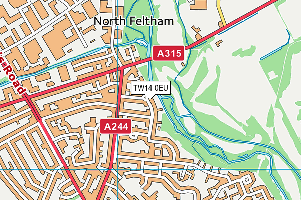 TW14 0EU map - OS VectorMap District (Ordnance Survey)