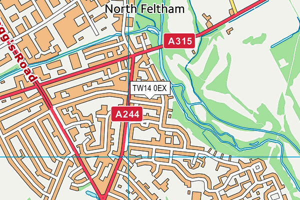 TW14 0EX map - OS VectorMap District (Ordnance Survey)