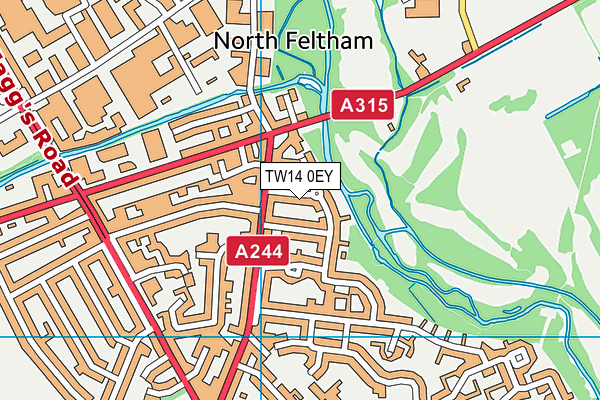 TW14 0EY map - OS VectorMap District (Ordnance Survey)