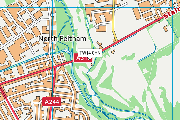 TW14 0HN map - OS VectorMap District (Ordnance Survey)