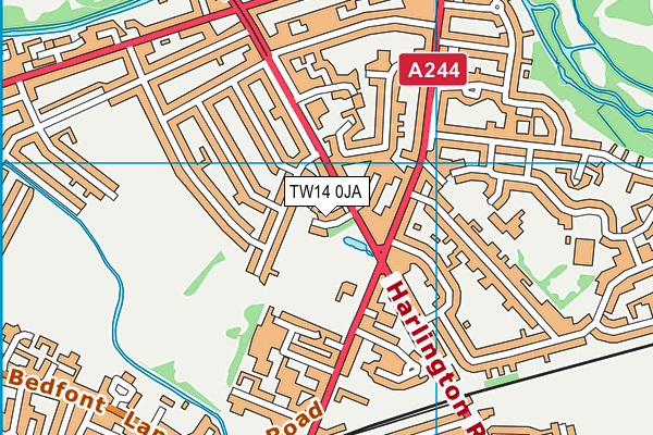 TW14 0JA map - OS VectorMap District (Ordnance Survey)