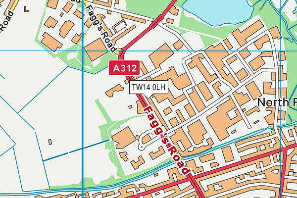 TW14 0LH map - OS VectorMap District (Ordnance Survey)