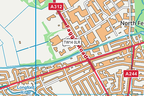 TW14 0LR map - OS VectorMap District (Ordnance Survey)