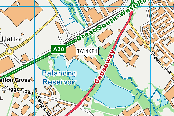 TW14 0PH map - OS VectorMap District (Ordnance Survey)