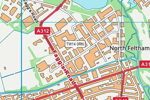 TW14 0RN map - OS VectorMap District (Ordnance Survey)