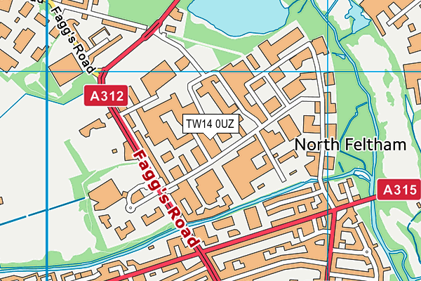 TW14 0UZ map - OS VectorMap District (Ordnance Survey)