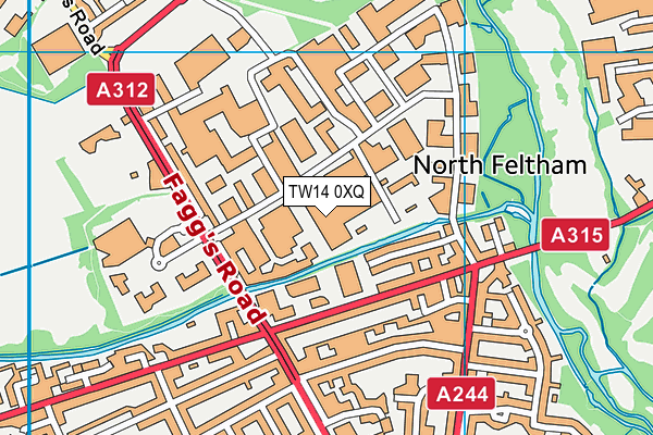 TW14 0XQ map - OS VectorMap District (Ordnance Survey)