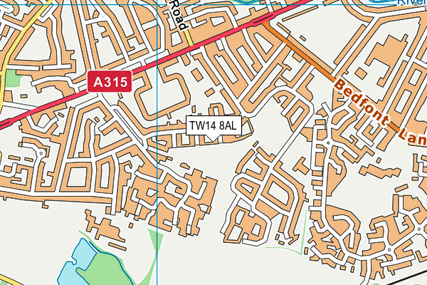 TW14 8AL map - OS VectorMap District (Ordnance Survey)